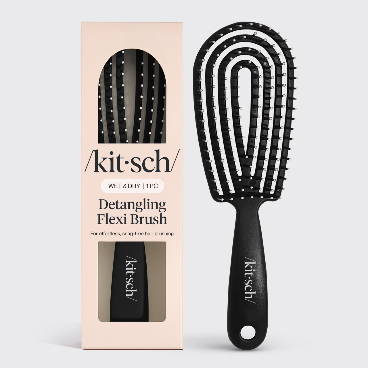 Soft Violet Detangling Flexi Brush - Black Detangling Flexi Brush
