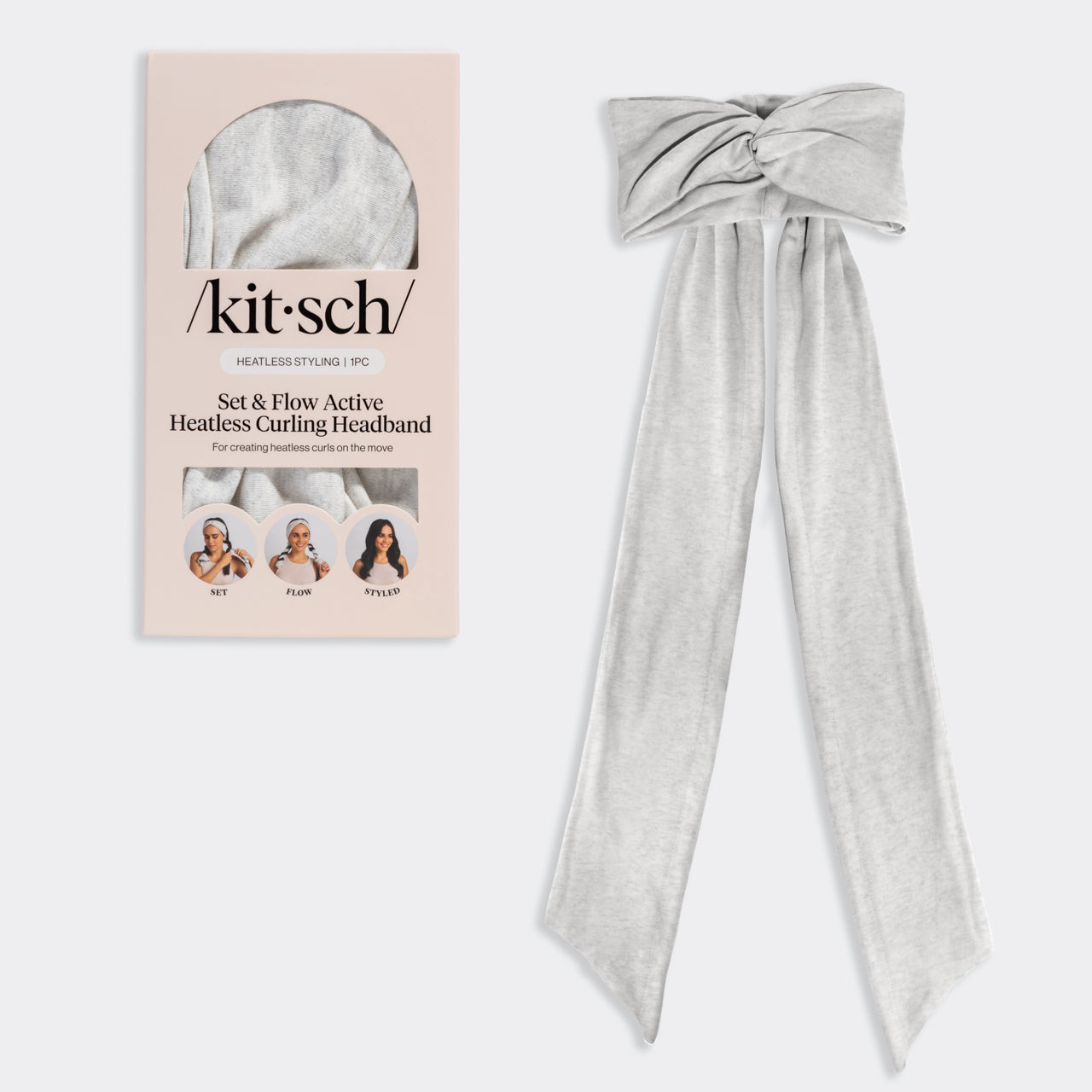 Terracotta Set & Flow Active Curling Headband - Heather Gray Set & Flow Active Curling Headband